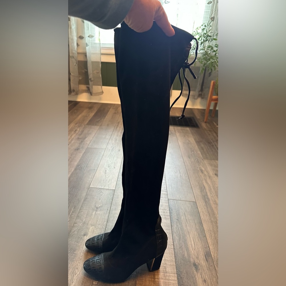 womens Dunion thigh high boots size 9 Black New